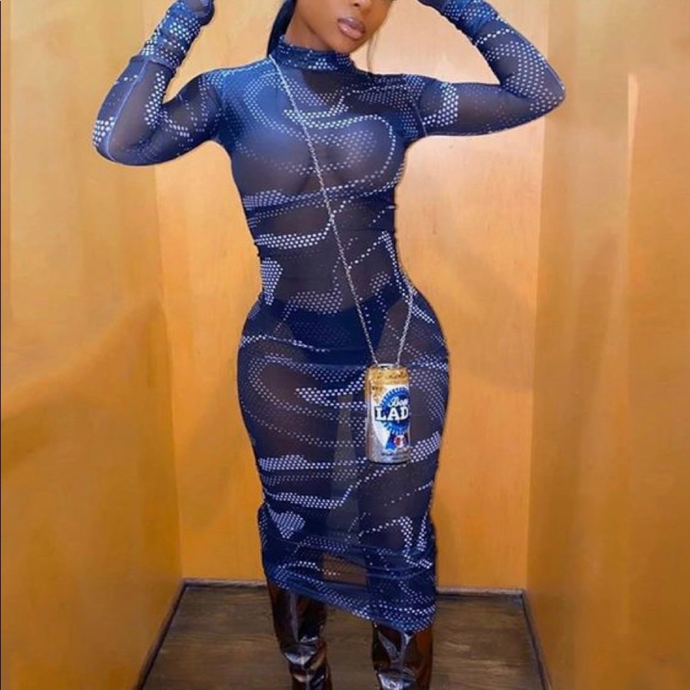 Small Blue Mesh Dress